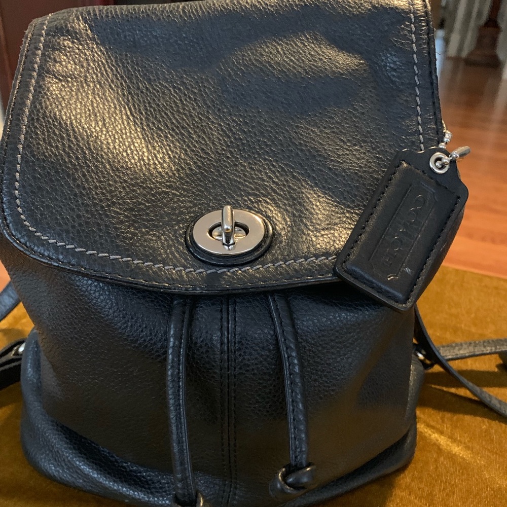Coach soft black leather backpack, gorgeous